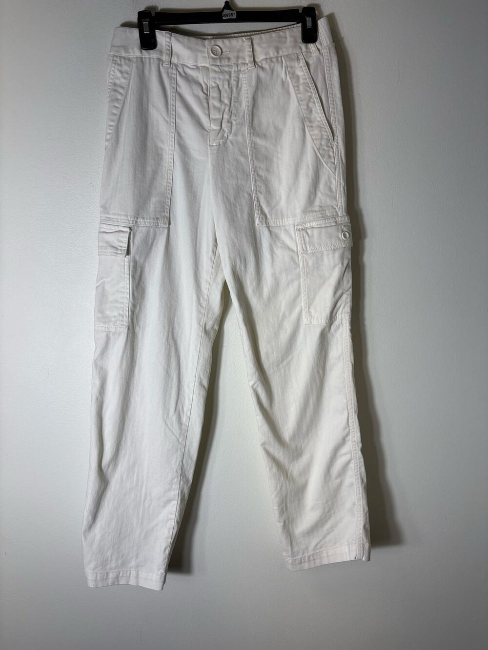 James Perse Off White Cotton Cargo Style Cotton Pants Sz 1